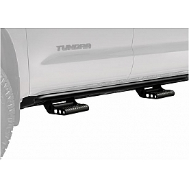 N-Fab Rocker Panel Guard - Black Round Tube Powder Coated Steel Single - IN974RKR