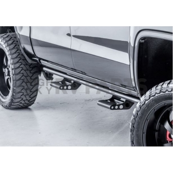 N-Fab Rocker Panel Guard - Black Round Tube Powder Coated Steel Single - IN974RKR-2