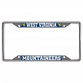 Fan Mat License Plate Frame - University Of West Virginia Logo Metal - 14943