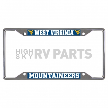 Fan Mat License Plate Frame - University Of West Virginia Logo Metal - 14943