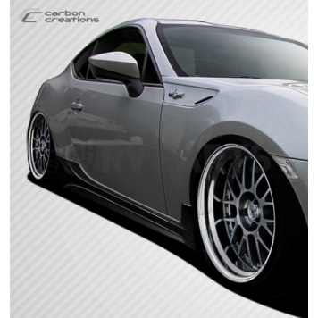 Extreme Dimensions Side Skirt - Gloss Twill Weave Carbon Fiber Black Set of 2 - 108543-3