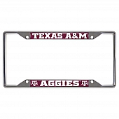 Fan Mat License Plate Frame - University Of Texas A&M Logo Metal - 14895