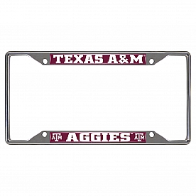 Fan Mat License Plate Frame - University Of Texas A&M Logo Metal - 14895