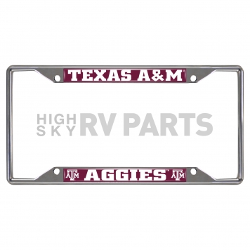 Fan Mat License Plate Frame - University Of Texas A&M Logo Metal - 14895
