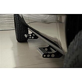 N-Fab Rocker Panel Guard - Black Round Tube Textured Powder Coated Steel Single - F174RKRCCS