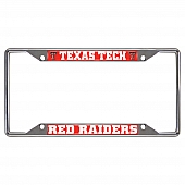 Fan Mat License Plate Frame - University Of Texas Tech Logo Metal - 14898
