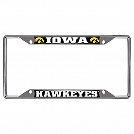 Fan Mat License Plate Frame - University Of Lowa Logo Metal - 14904