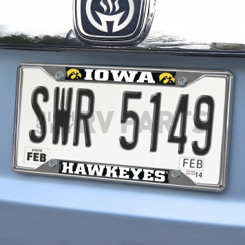 Fan Mat License Plate Frame - University Of Lowa Logo Metal - 14904-1
