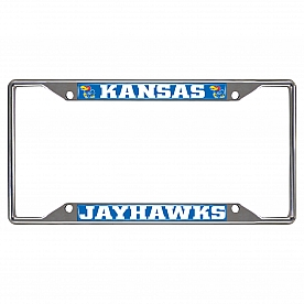 Fan Mat License Plate Frame - University Of Kansas Logo Metal - 14907