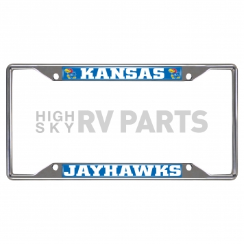 Fan Mat License Plate Frame - University Of Kansas Logo Metal - 14907