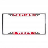 Fan Mat License Plate Frame - University Of Maryland Logo Metal - 14910