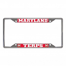 Fan Mat License Plate Frame - University Of Maryland Logo Metal - 14910