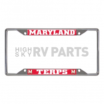 Fan Mat License Plate Frame - University Of Maryland Logo Metal - 14910