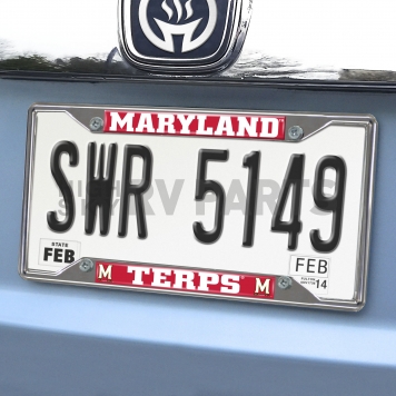 Fan Mat License Plate Frame - University Of Maryland Logo Metal - 14910-1