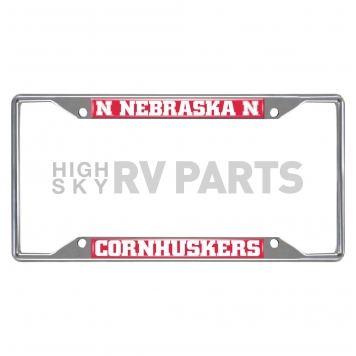 Fan Mat License Plate Frame - University Of Nebraska Logo Metal - 14919