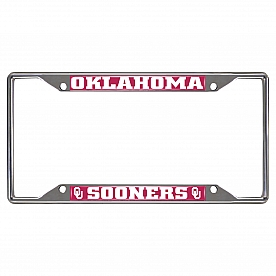 Fan Mat License Plate Frame - University Of Oklahoma Logo Metal - 14922