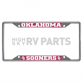 Fan Mat License Plate Frame - University Of Oklahoma Logo Metal - 14922