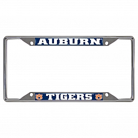 Fan Mat License Plate Frame - University Of Auburn Logo Metal - 14787
