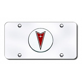 Automotive Gold License Plate - Pontiac Logo Stainless Steel - PONCC