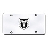 Automotive Gold License Plate - Ram OEM Logo Stainless Steel - RAMOEMCC