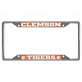 Fan Mat License Plate Frame - University Of Clemson Logo Metal - 14850