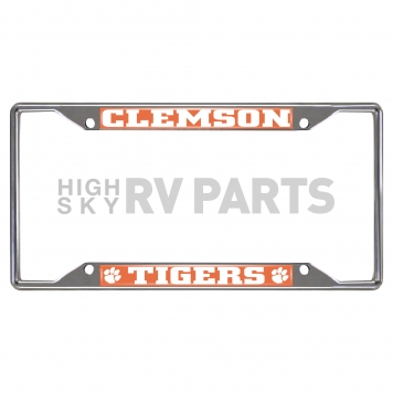 Fan Mat License Plate Frame - University Of Clemson Logo Metal - 14850
