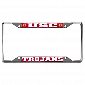 Fan Mat License Plate Frame - University Of Southern California Logo Metal - 14802