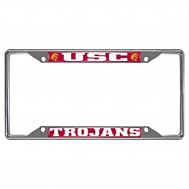 Fan Mat License Plate Frame - University Of Southern California Logo Metal - 14802