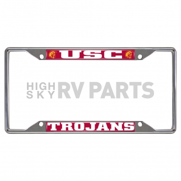 Fan Mat License Plate Frame - University Of Southern California Logo Metal - 14802