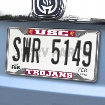 Fan Mat License Plate Frame - University Of Southern California Logo Metal - 14802-1