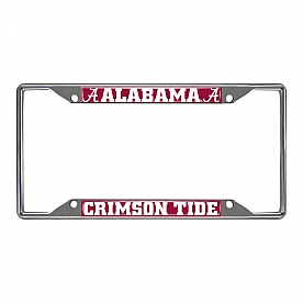 Fan Mat License Plate Frame - University Of Alabama Logo Metal - 14805