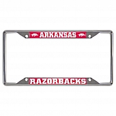 Fan Mat License Plate Frame - University Of Arkansas Logo Metal - 14808
