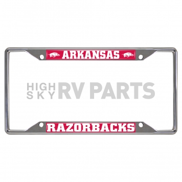 Fan Mat License Plate Frame - University Of Arkansas Logo Metal - 14808