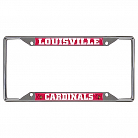 Fan Mat License Plate Frame - University Of Louisville Logo Metal - 14820