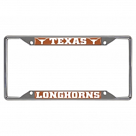 Fan Mat License Plate Frame - University Of Texas Logo Metal - 14826