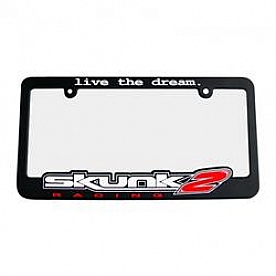 Skunk 2 License Plate Frame - Black/ Red/ White Plastic - 838991450