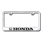Automotive Gold License Plate Frame - Silver Stainless Steel - LFHONEC