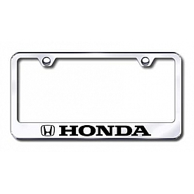Automotive Gold License Plate Frame - Silver Stainless Steel - LFHONEC