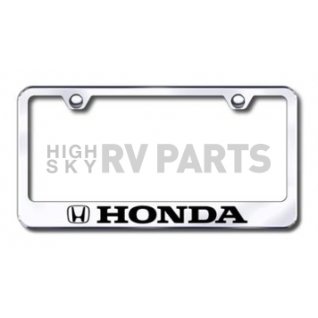 Automotive Gold License Plate Frame - Silver Stainless Steel - LFHONEC