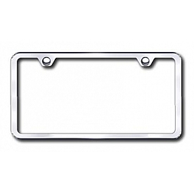 Automotive Gold License Plate Frame - Silver Stainless Steel - LF449C
