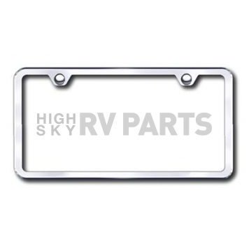Automotive Gold License Plate Frame - Silver Stainless Steel - LF449C
