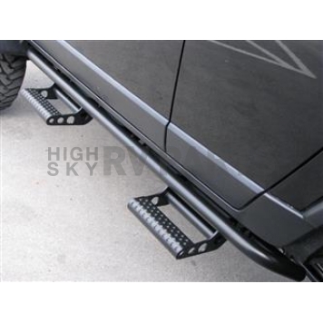 N-Fab Rocker Panel Guard - Black Round Tube Textured Powder Coated Steel Single - T074RKRQC