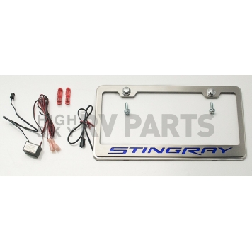 American Car Craft License Plate Frame - Stingray Lettering Stainless Steel - 052032BLK