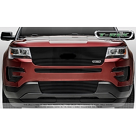 T-Rex Truck Products Grille Insert - Horizontal Bar Rectangular Black Powder Coated Aluminum - 6216641