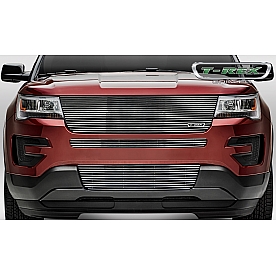 T-Rex Truck Products Grille Insert - Horizontal Bar Rectangular Polished Aluminum - 6216650