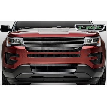 T-Rex Truck Products Grille Insert - Horizontal Bar Rectangular Polished Aluminum - 6216650
