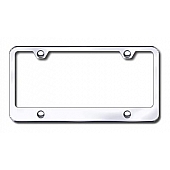 Automotive Gold License Plate Frame - Silver Stainless Steel - LF464C