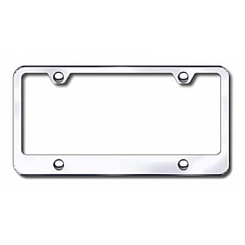 Automotive Gold License Plate Frame - Silver Stainless Steel - LF464C