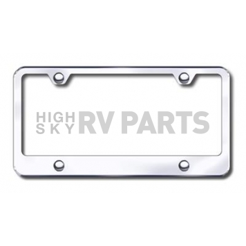 Automotive Gold License Plate Frame - Silver Stainless Steel - LF464C