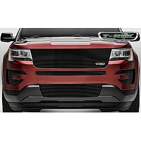 T-Rex Truck Products Grille Insert - Horizontal Bar Rectangular Black Powder Coated Aluminum - 6216651